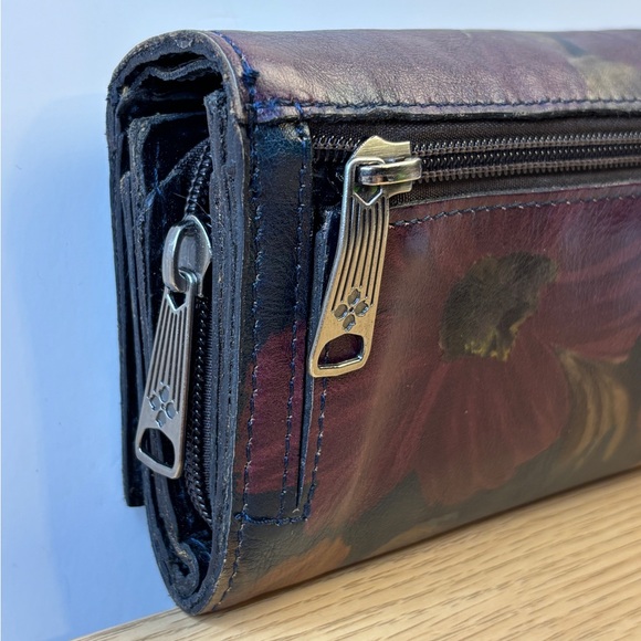 Patricia Nash Floral Leather Wallet in Rich Sienna /Purple Tones NWOB - Picture 9 of 12